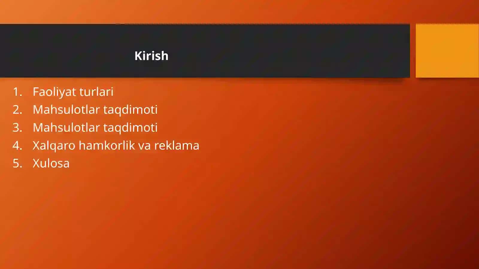 Xalqaro hamkorlik va reklama 2