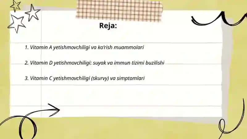 Vitaminlar yetishmovchililgi 2