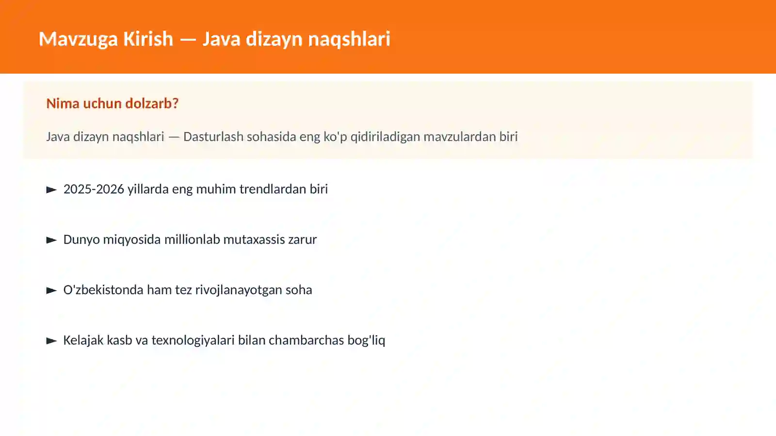Java dizayn naqshlari 2