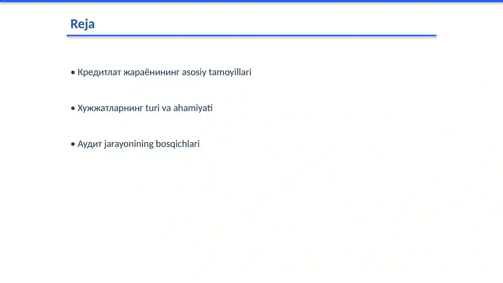 Кредитлат жараёнида хужжатлар айланишини аудит қилиш 2
