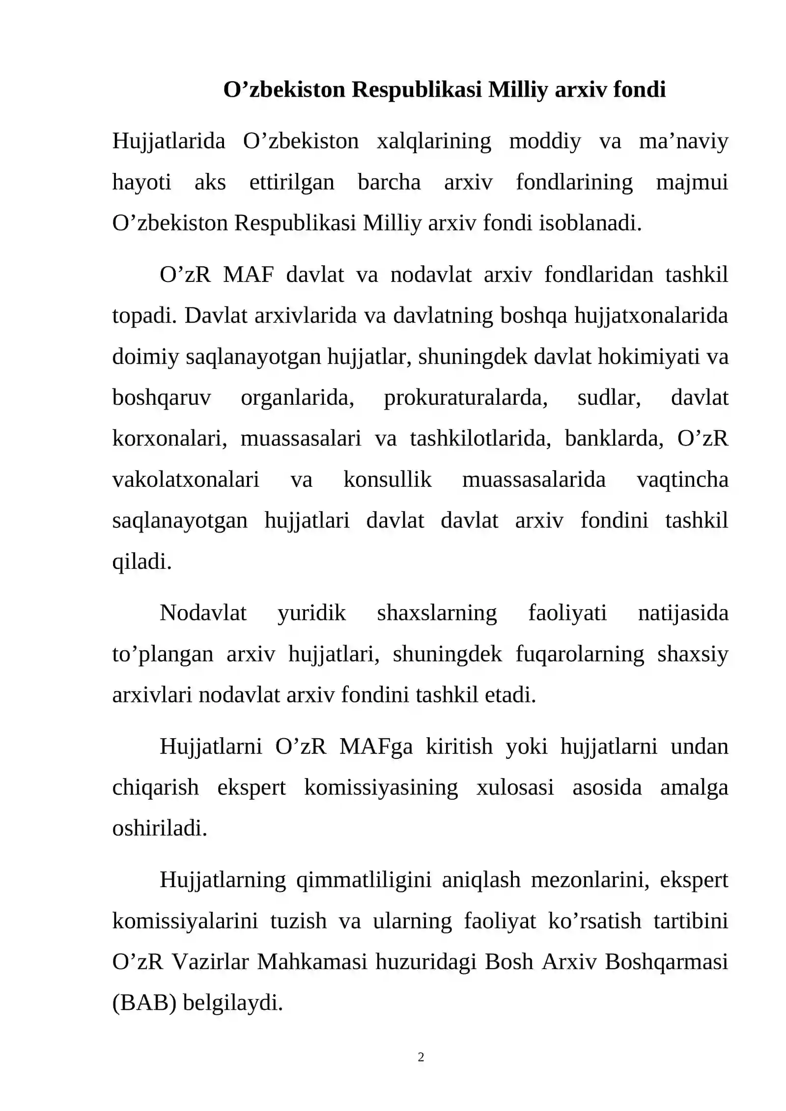 O’zbekiston Respublikasi Milliy arxiv fondidan foydalanish 2