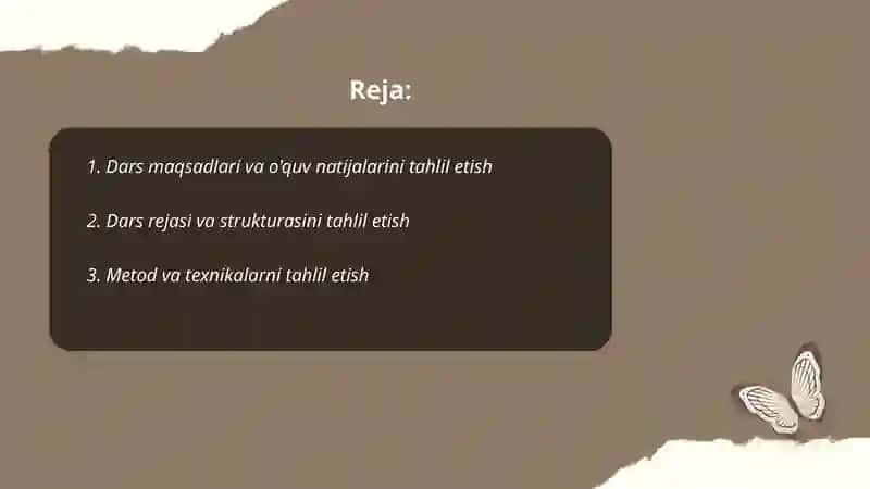 Tasviriy san’at fani mashg’ulotlarini tahlil etish 2