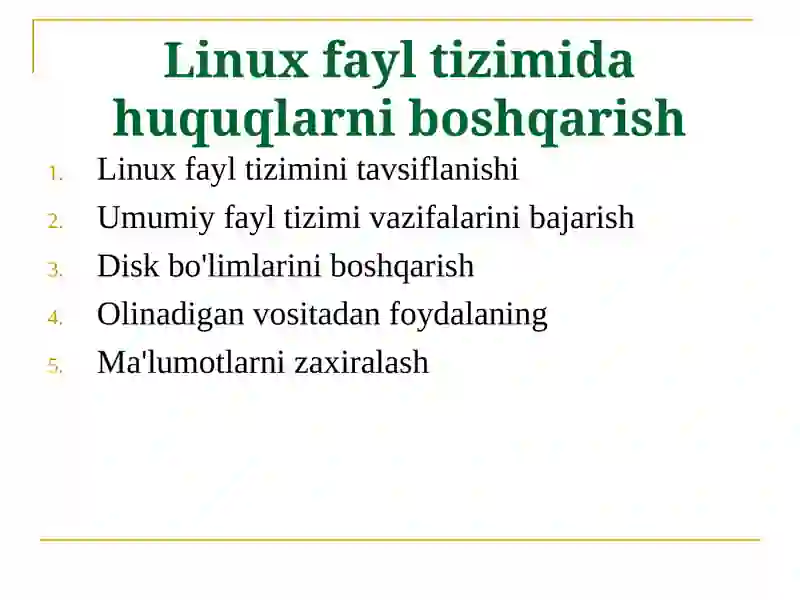 Linux fayl tizimi 2