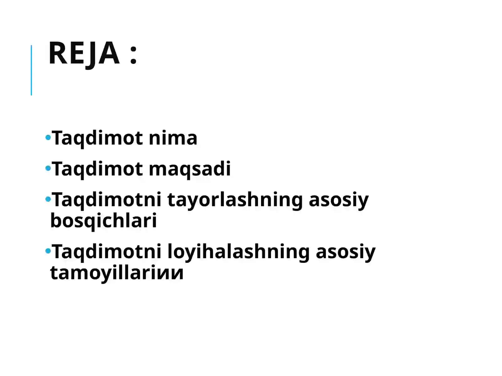 TAQDIMOT TAYORLASH TAMOYILLARI 2