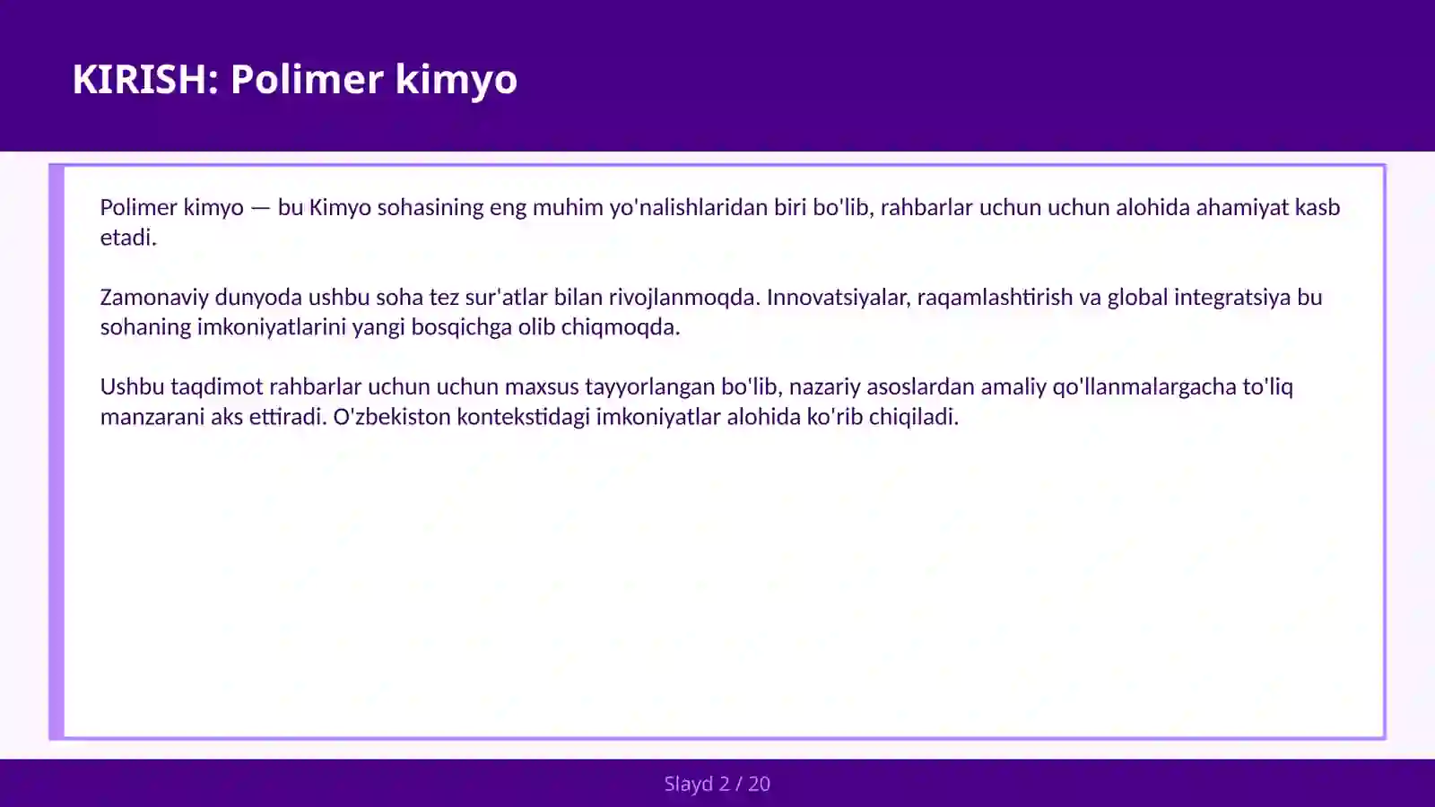 Polimer kimyo 2