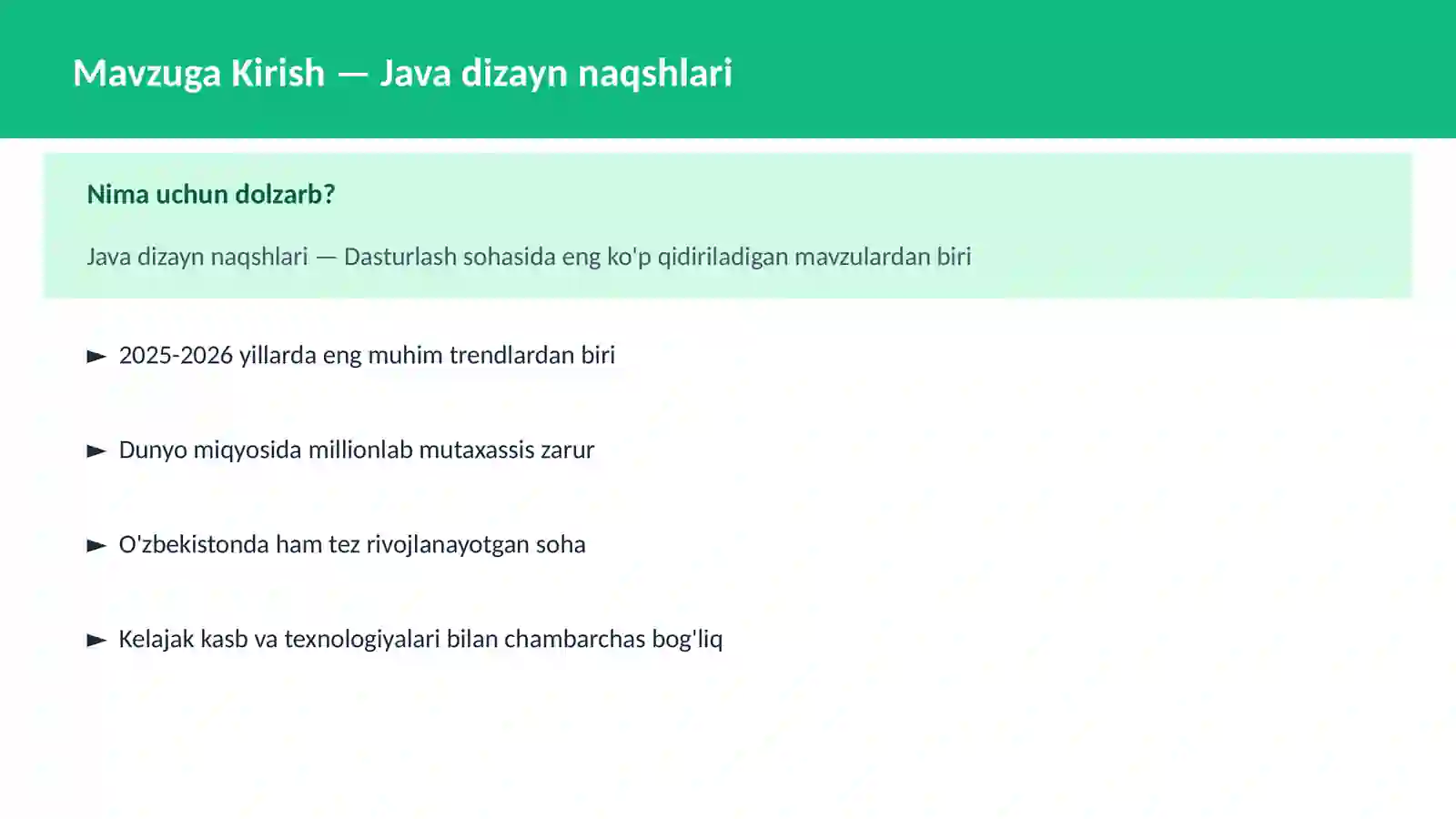 Java dizayn naqshlari 2
