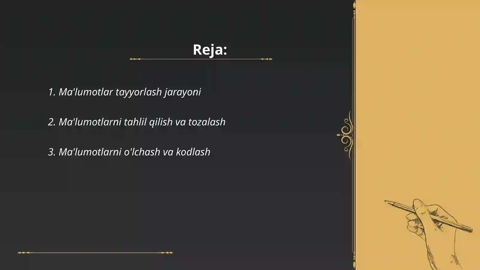 Ma’lumotlarning intellektual tahlili bosqichlari va asosiy g‘oyalari 2
