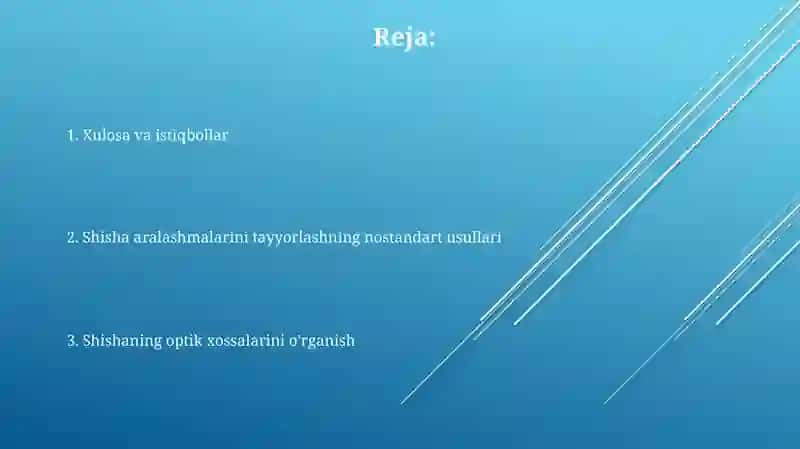 Shishaning optik xususiyatlarini o’rganish 2