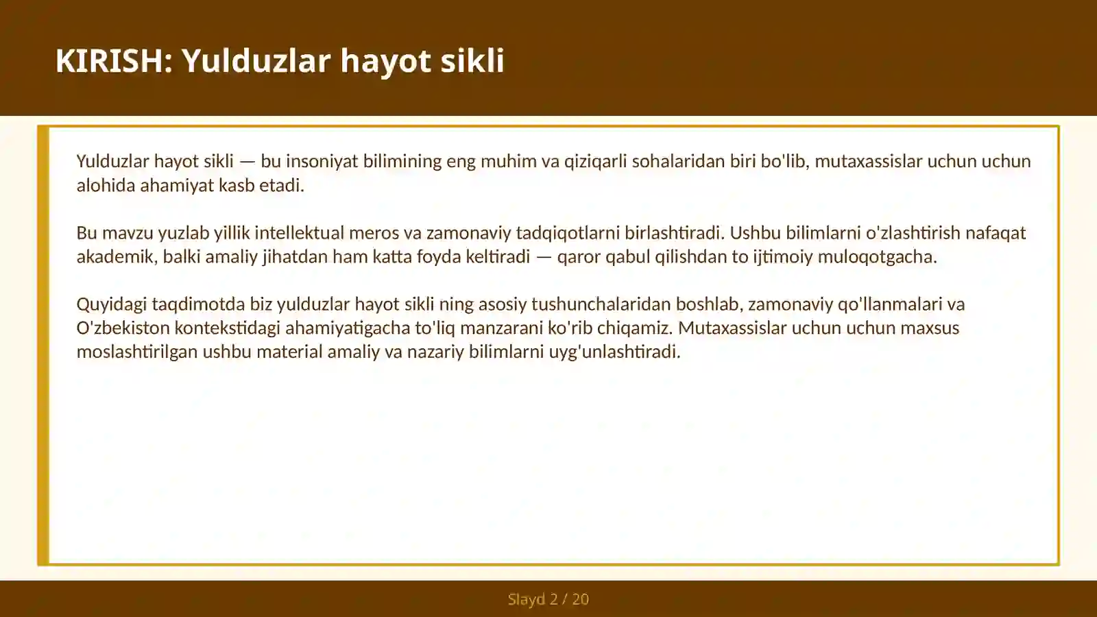 Yulduzlar hayot sikli 2