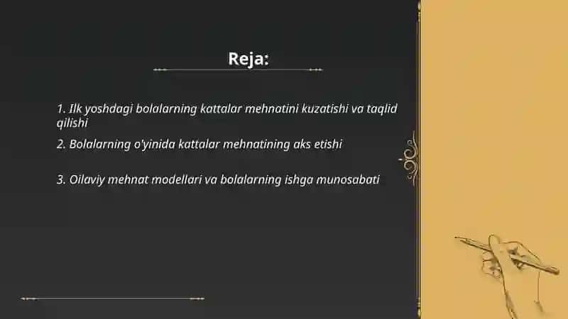 Ilk yoshdagi bolalarning kattalar mehnatiga munosabati 2