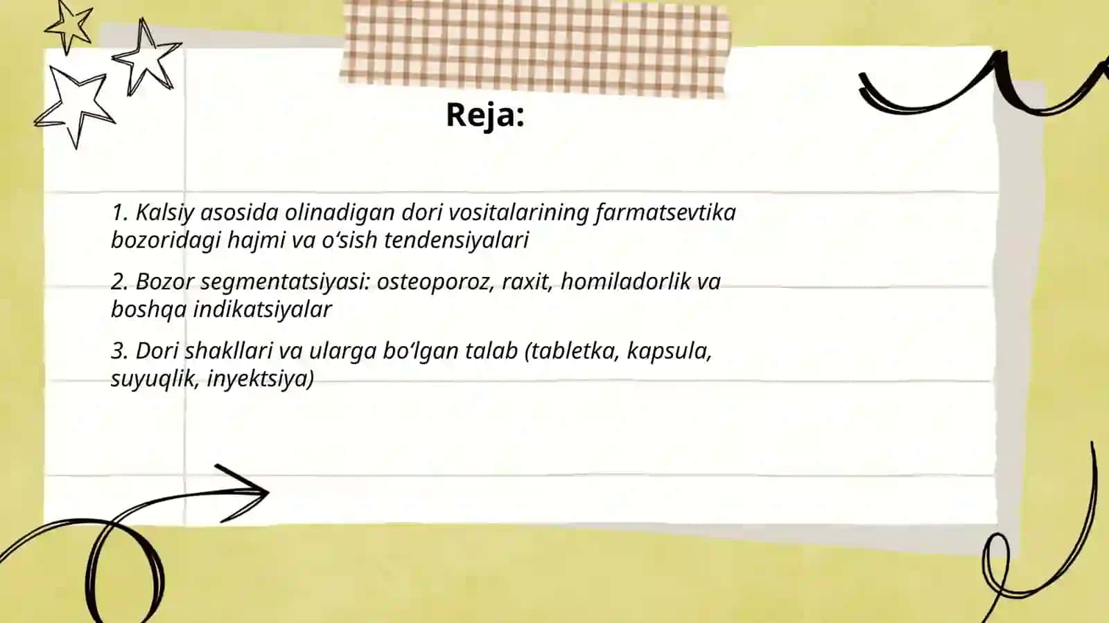 Kalsiy asosida olinadigan dori vositalarining farmatsevtika bozoridagi oʻrni 2