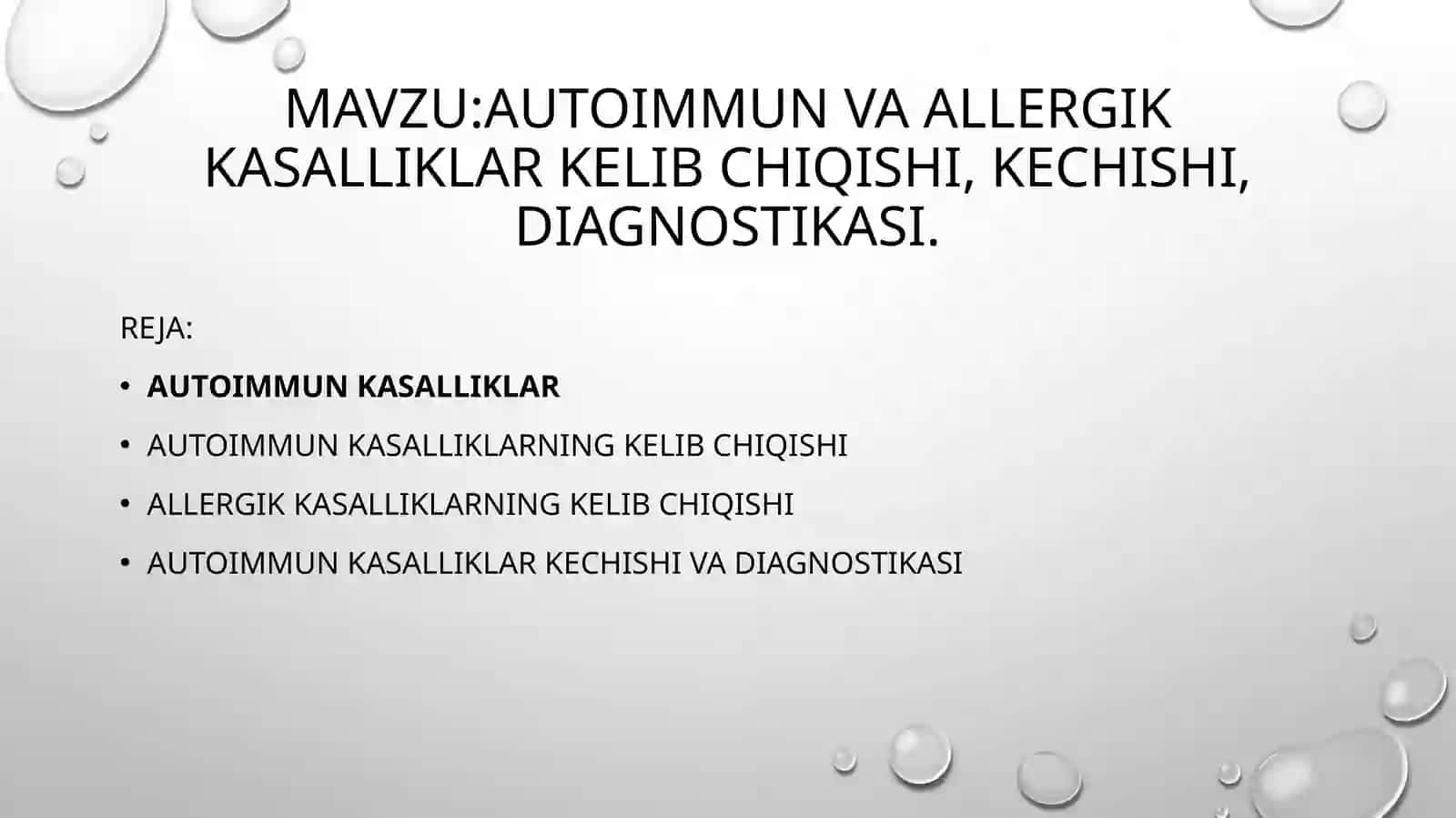 MAVZU: Immunopotolgiya, hozirgi zamon klassifikatsiyasi: tugʻma va orttirilgan immun tanqisligi haqida to'liq ma;lumot 2