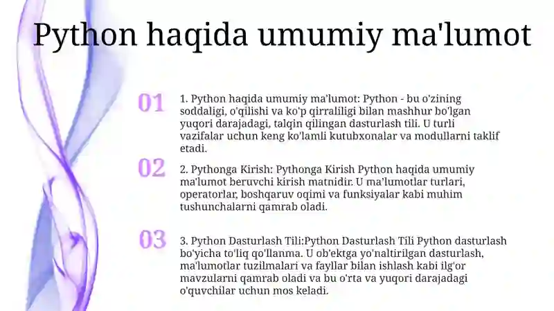 Pythonga Kirish. Python Dasturlash Tili 2