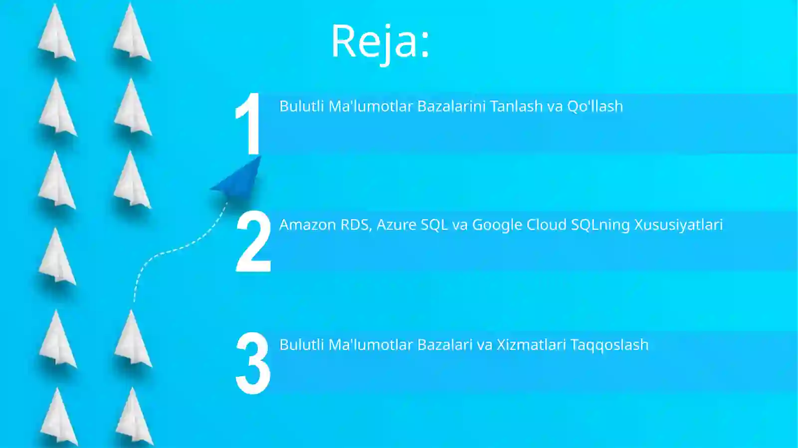 Cloud ma'lumotlar bazalari va xizmatlari (Amazon RDS, Azure SQL, Google Cloud SQL) 2
