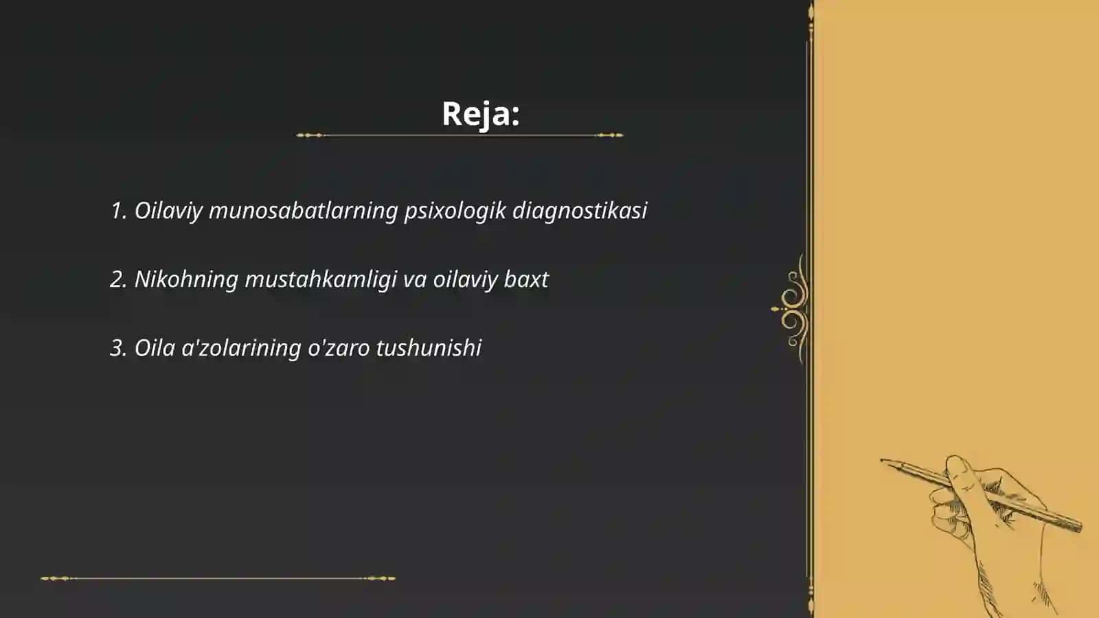 Oilaviy, Nikoh va Ota-Ona Munosabatlari Diagnostikasi 2