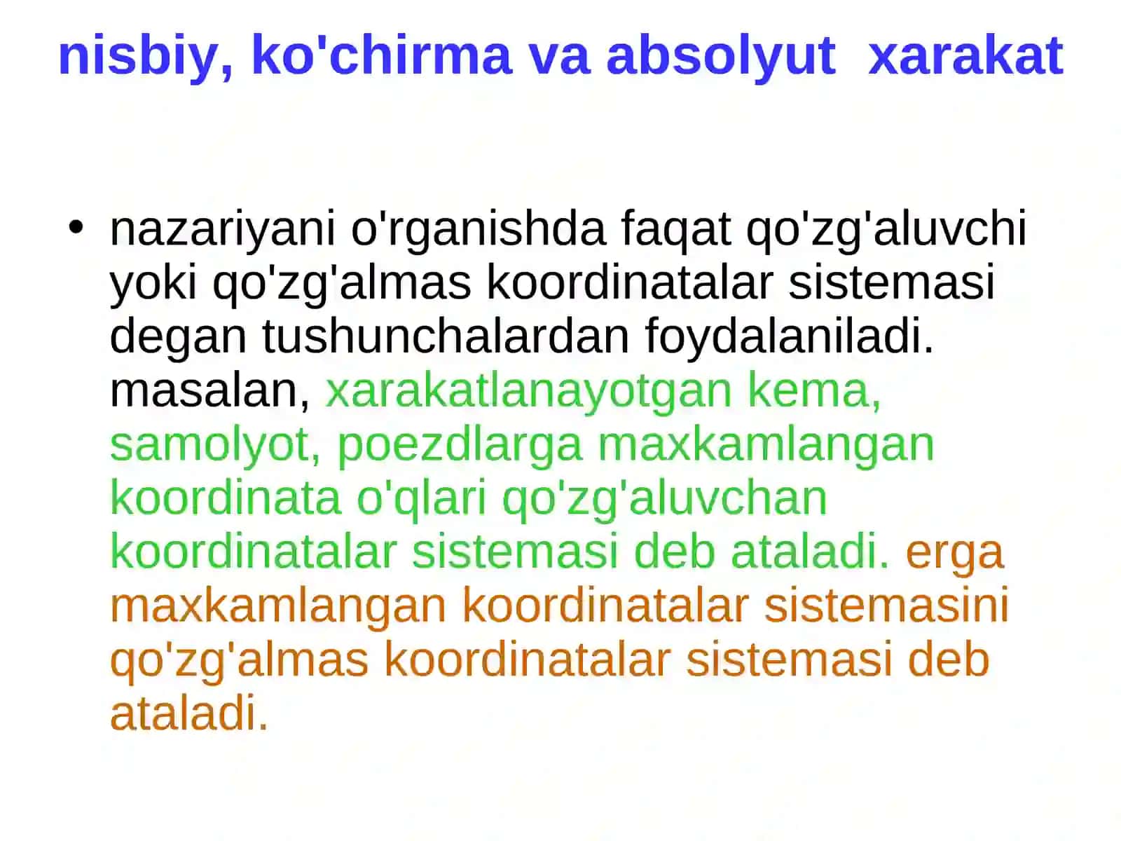 Nuqtaning murakkab xarakatini aniqlash 2