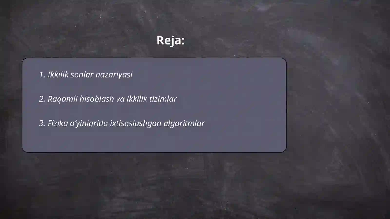 Ikkilik sonlar asosida o‘yin fizikasi va simulyatsiyalarini hisoblash usullari 2