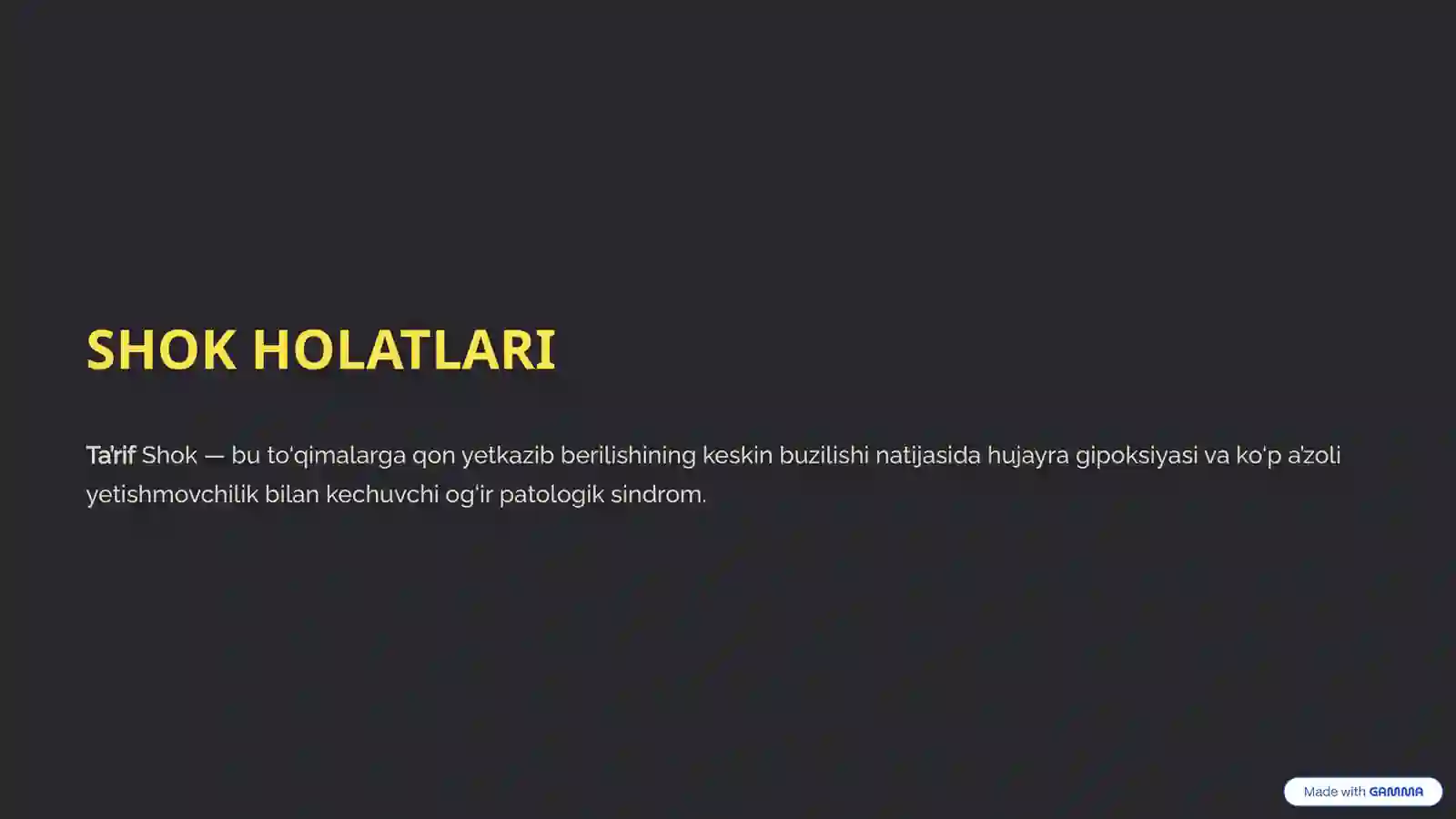 SHOK HOLATLARI 2