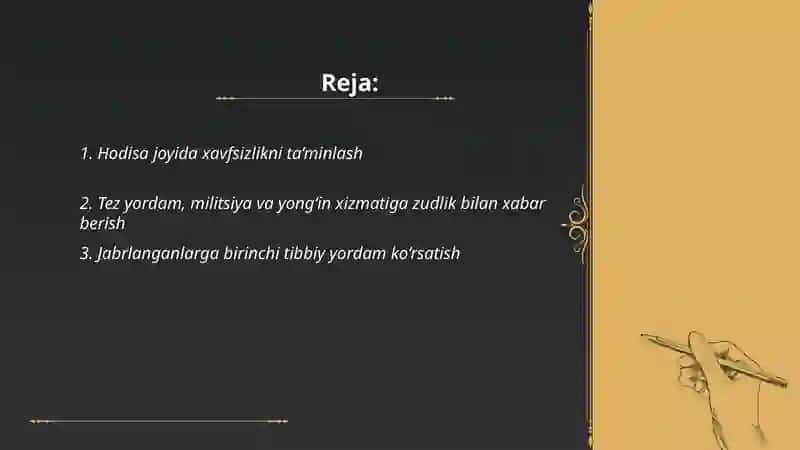 Hodisa joyida xavfsizlikni ta’minlash 2