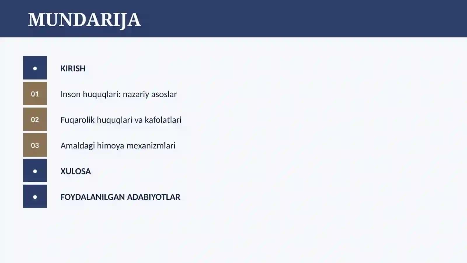 O'ZBEKISTONDA INSON VA FUQAROLARNING ASOSIY HUQUQLARI 2