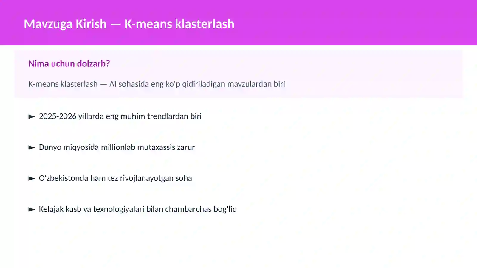 AI | MACHINE LEARNING ASOSLARI 2