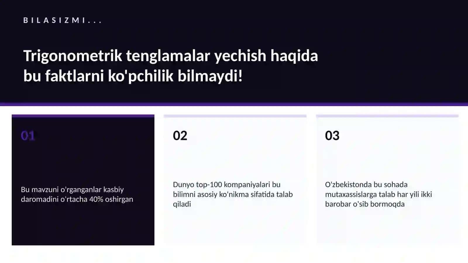 MATEMATIKA — UY VAZIFALARI 1