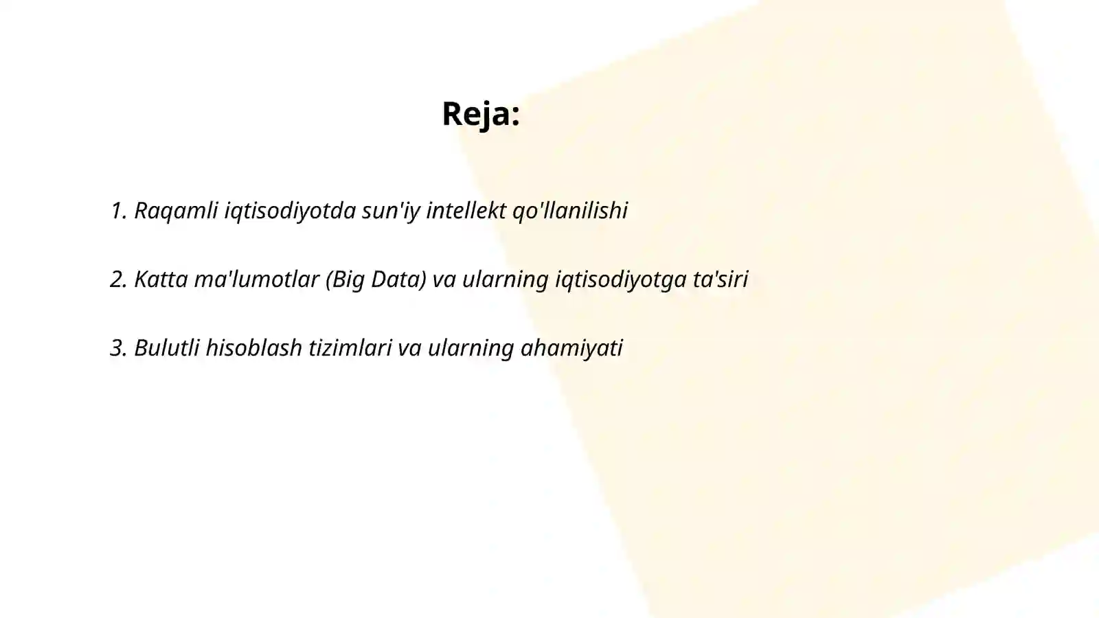 Raqamli iqtisodiyotning texnologik asoslari 2