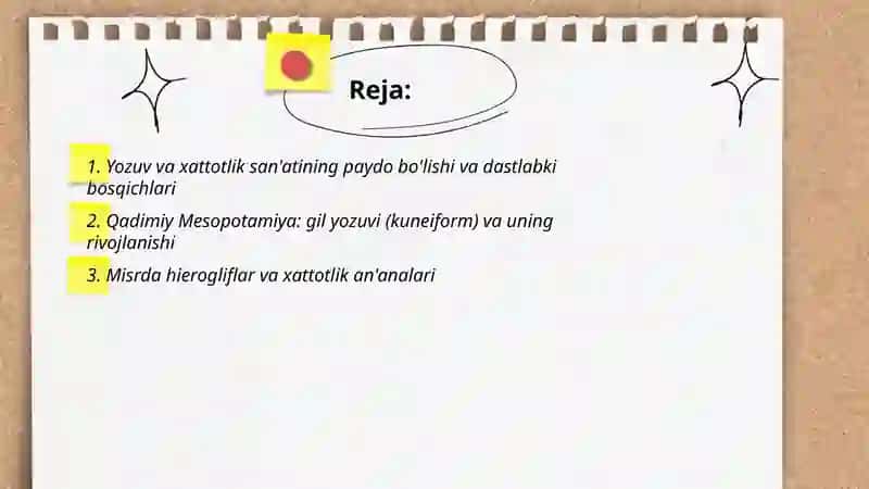 Yozuv va xattotlik sanʼatining rivojlanish bosqichlari qadimiy yozuvlar va ularning qadimiy yozuvlari 2