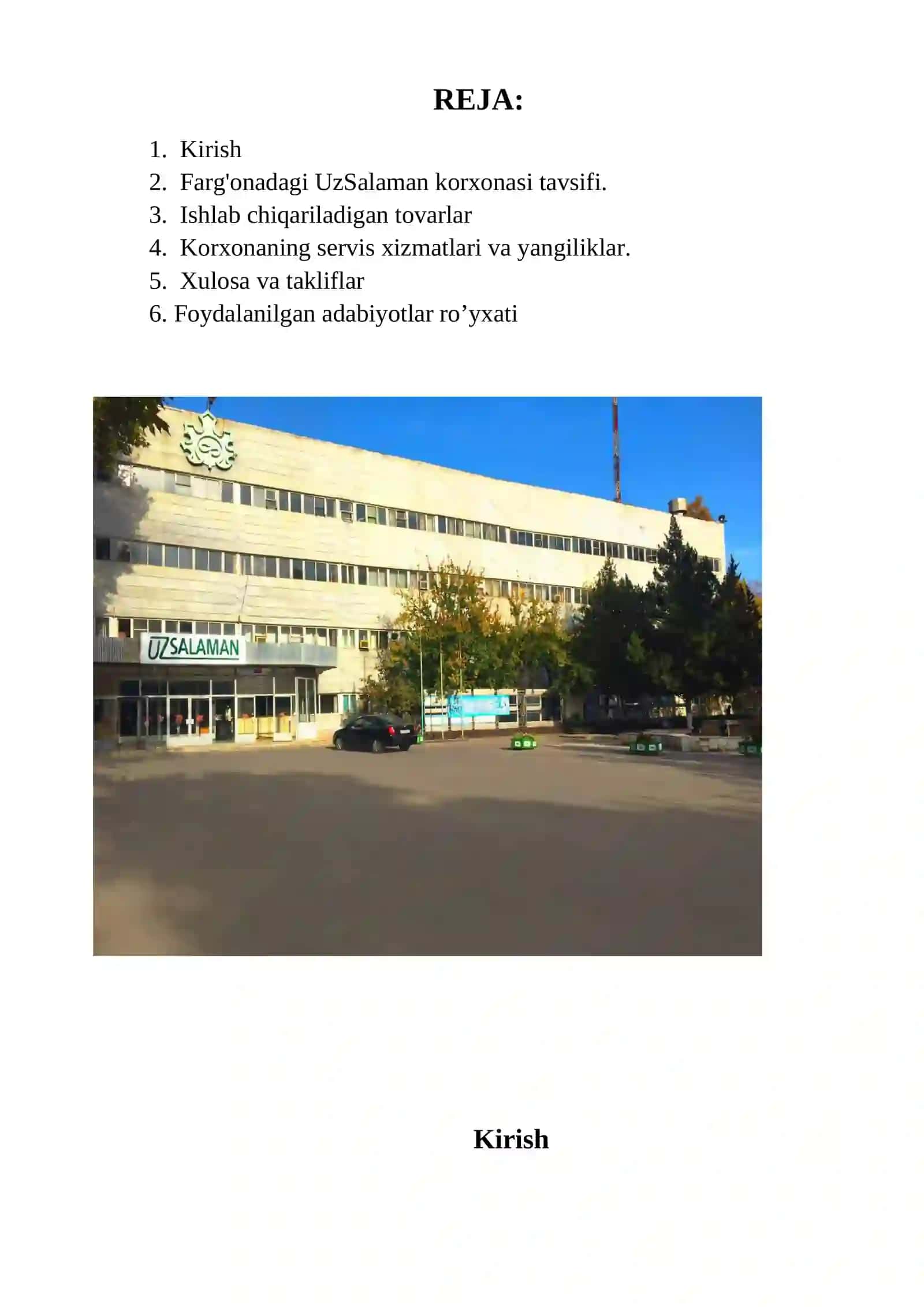 MALAKAVIY AMALIYOTI UCHUN TAYYORLAGAN HISOBOTI 2