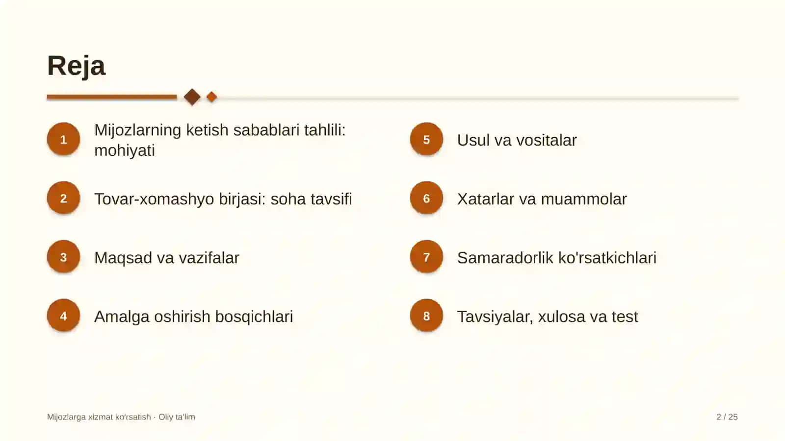 tovar xomashyo birjasida mijozlarning ketish sabablarini tahlil qilish 6115 2