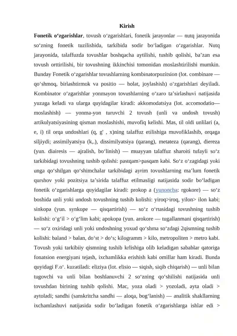 Tovush tushishi hamda ortishi. “Bir sheva lug’ati” loyihasini bajarish 2