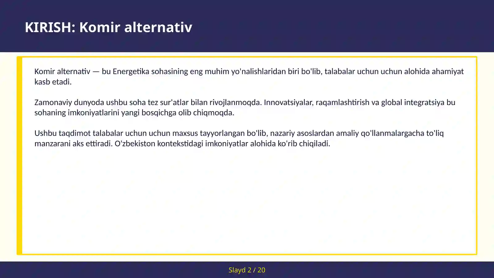 Komir alternativ 2