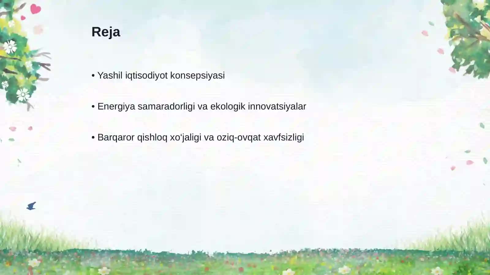 Yashil iqtisodiyotga o‘tish tamoyillari 2