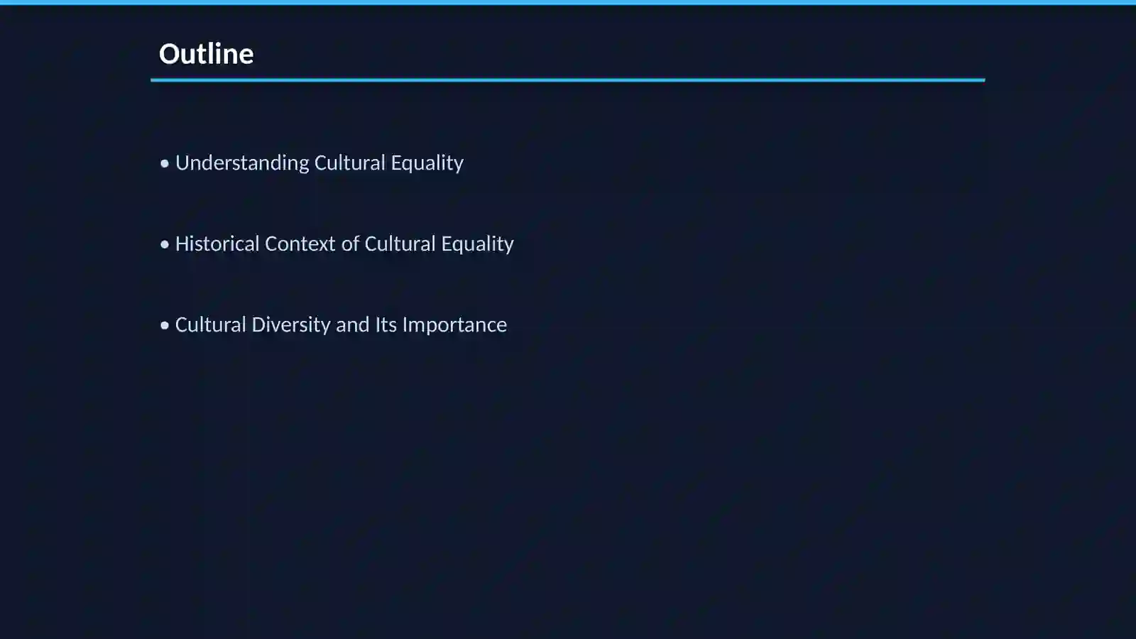 Cultural equality 2