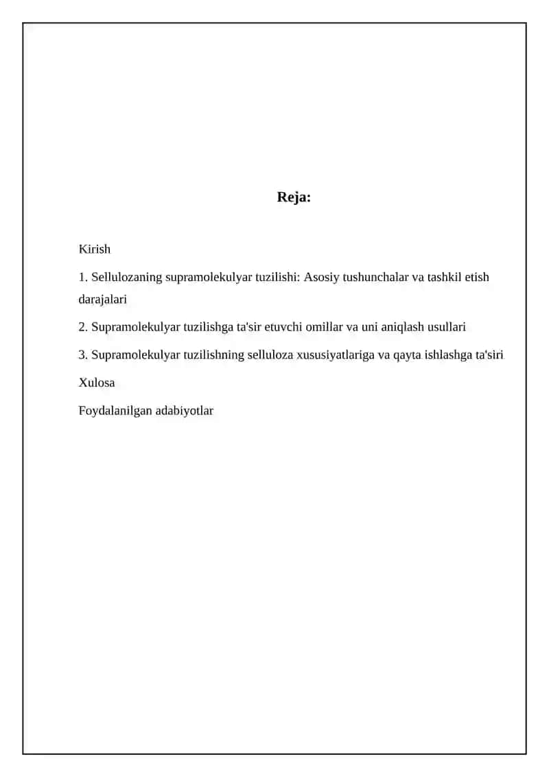 Sellulozaning ustmolikulyar tuzilishi 2