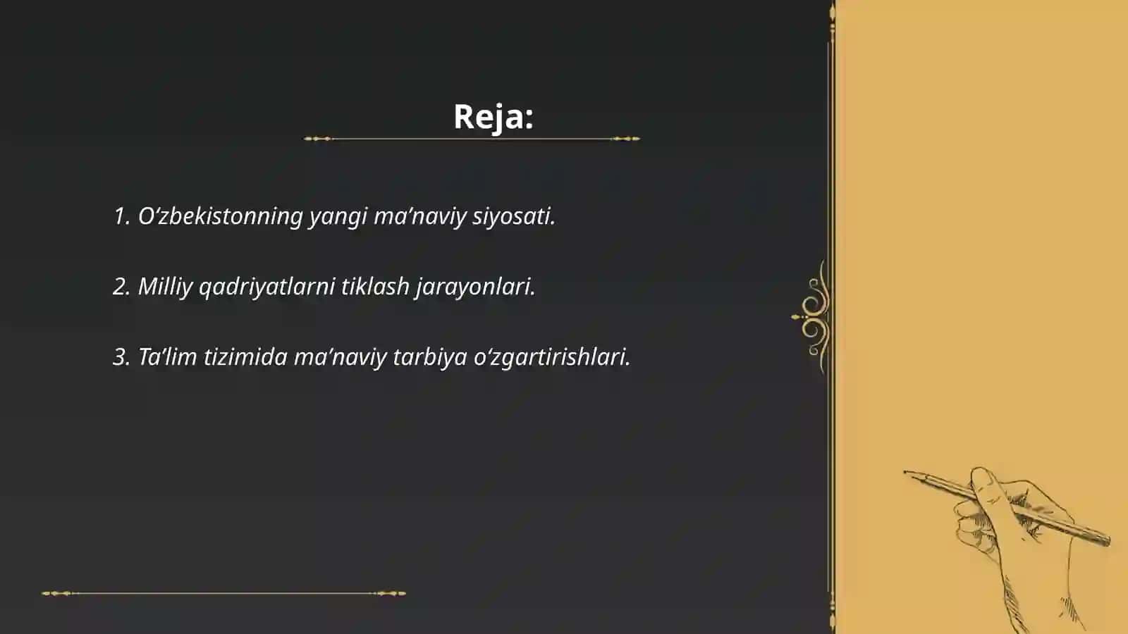 Oʻzbekistonning yangi maʼnaviy siyosati 2