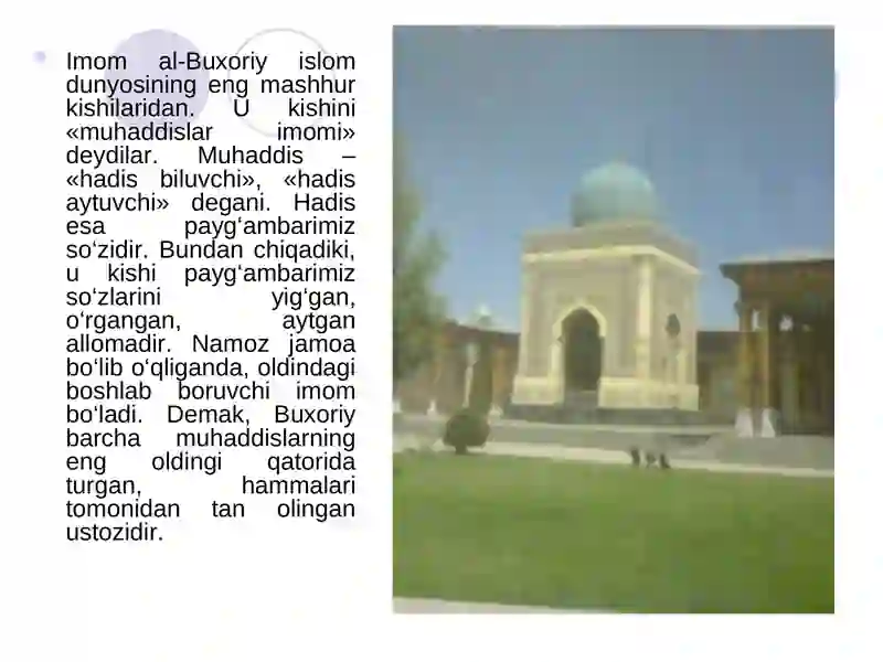 Imom al-Buxoriy(810-870) 2