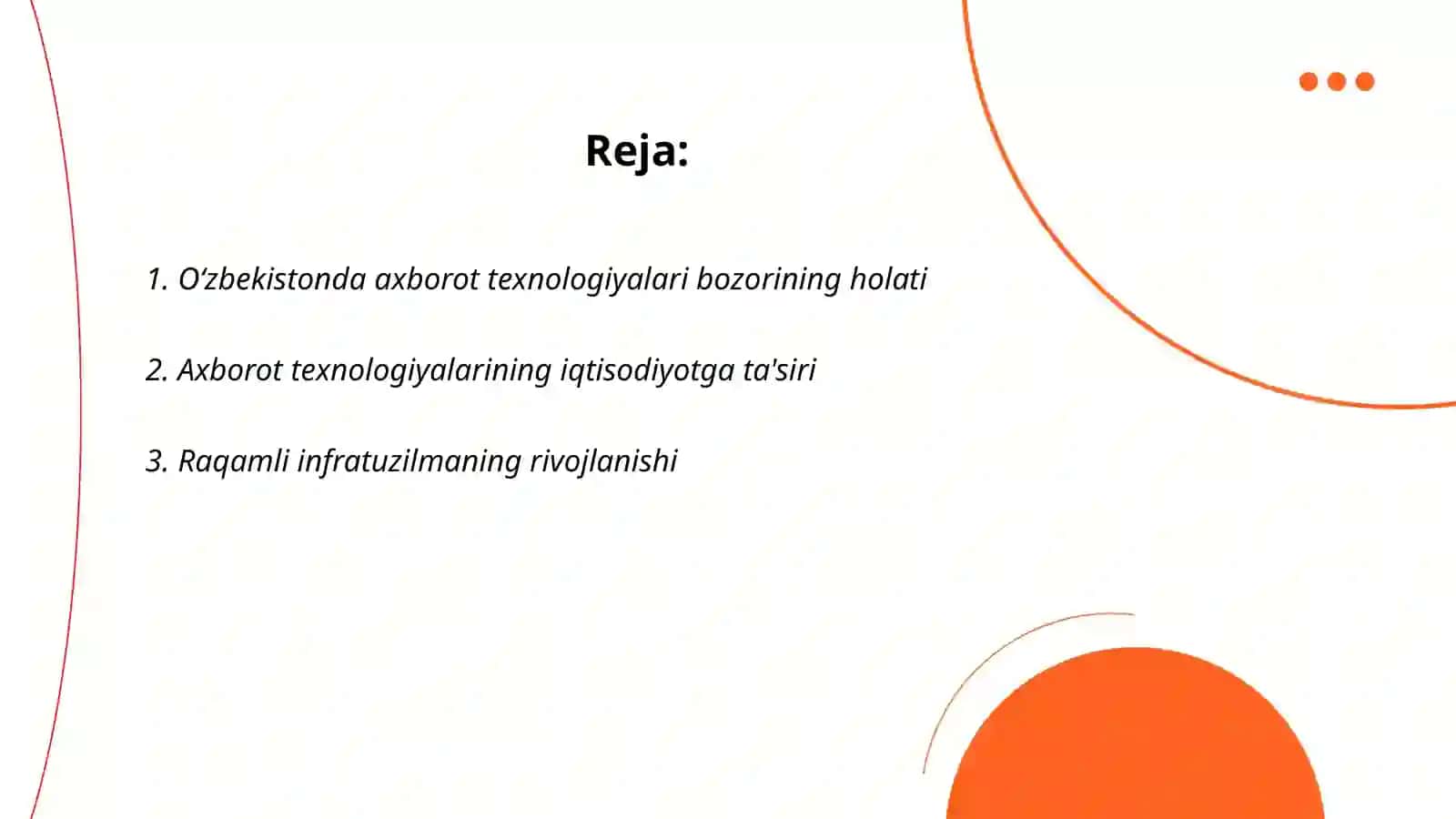 O‘zbekistonda axborot texnologiyalarini rivojlantirishning iqtisodiy – huquqiy asoslari 2