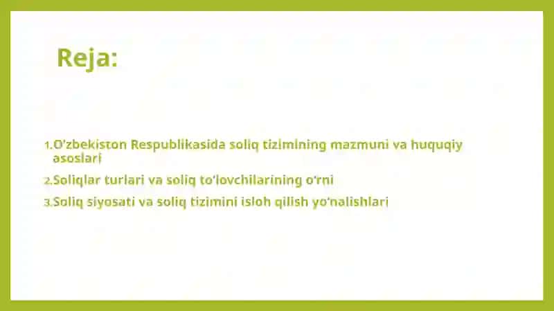 O‘zbekiston Respublikasining soliq tizimiga umumiy tavsif 2