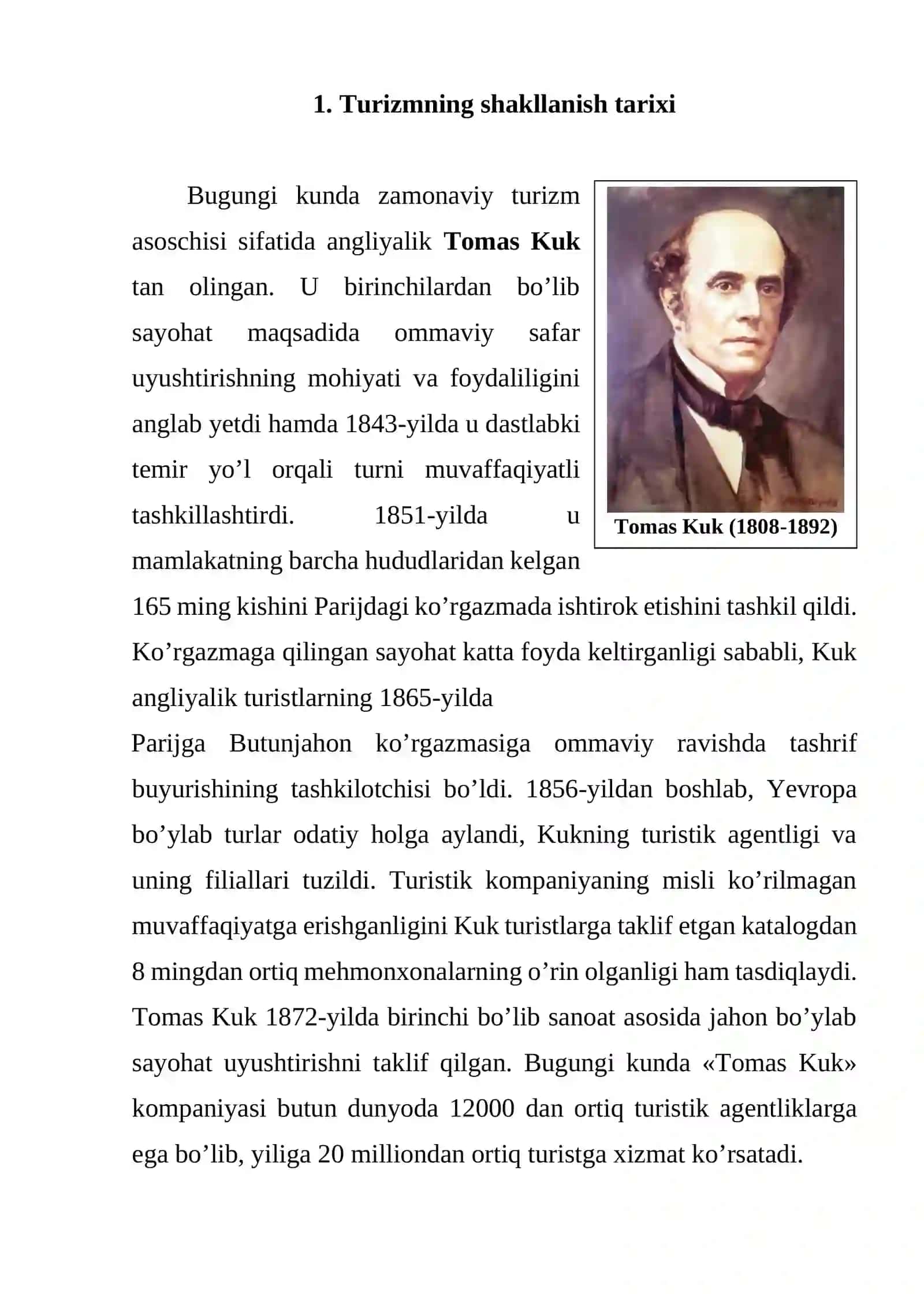 Turizmning shakllanish tarixi 2