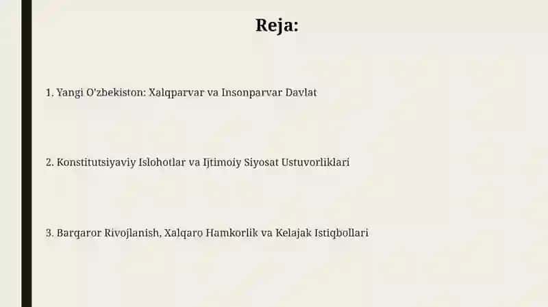 Xalqparvar va Insonparvar Davlat 2