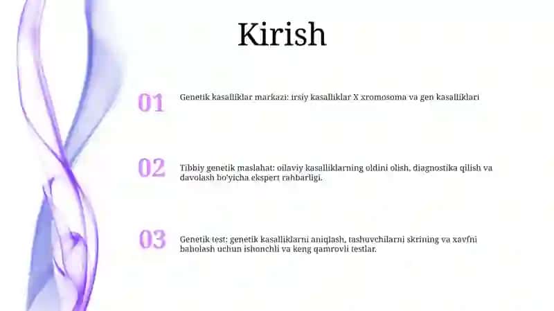 İRsiy Kasalliklar Xramasoma Va Gen Kasalliklari Tibbiy Genetik Maslahat 2