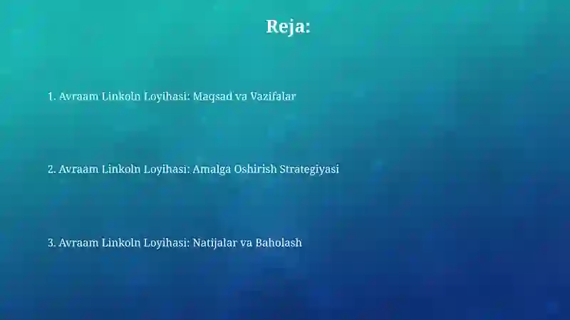 Abraham Linkoln Loyihasi 2