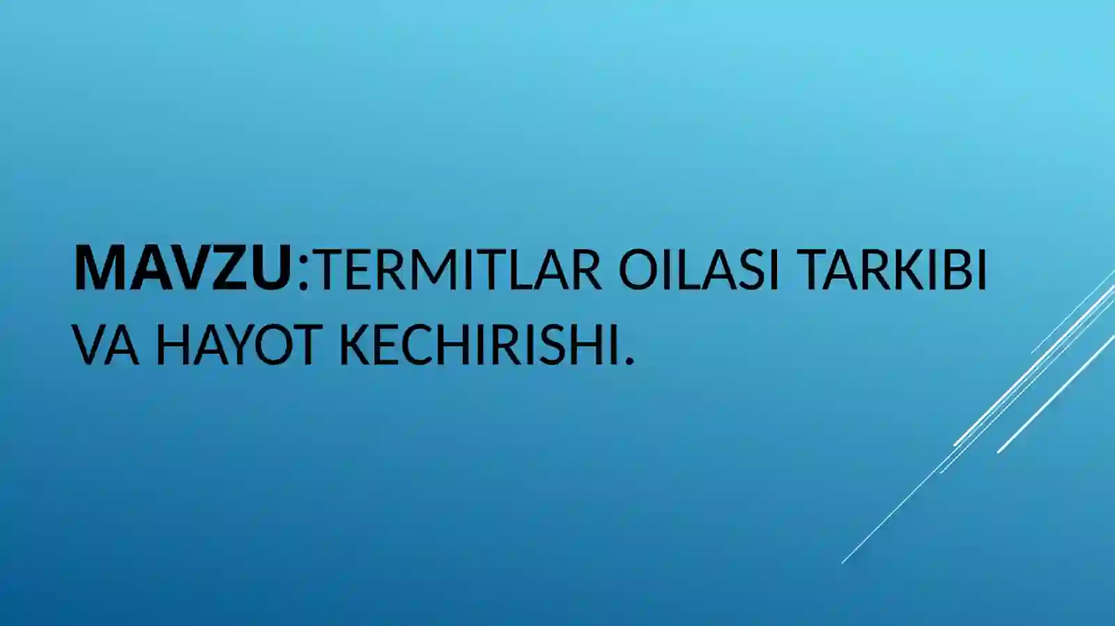 Termitlar oilasi tarkibi va hayot kechirishi 2
