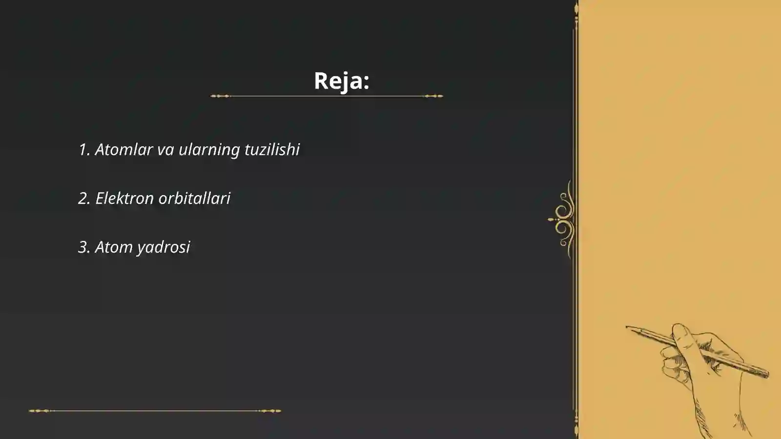 Atom molekulyar talimot. Materiya va uning diskret tuzulishi 2