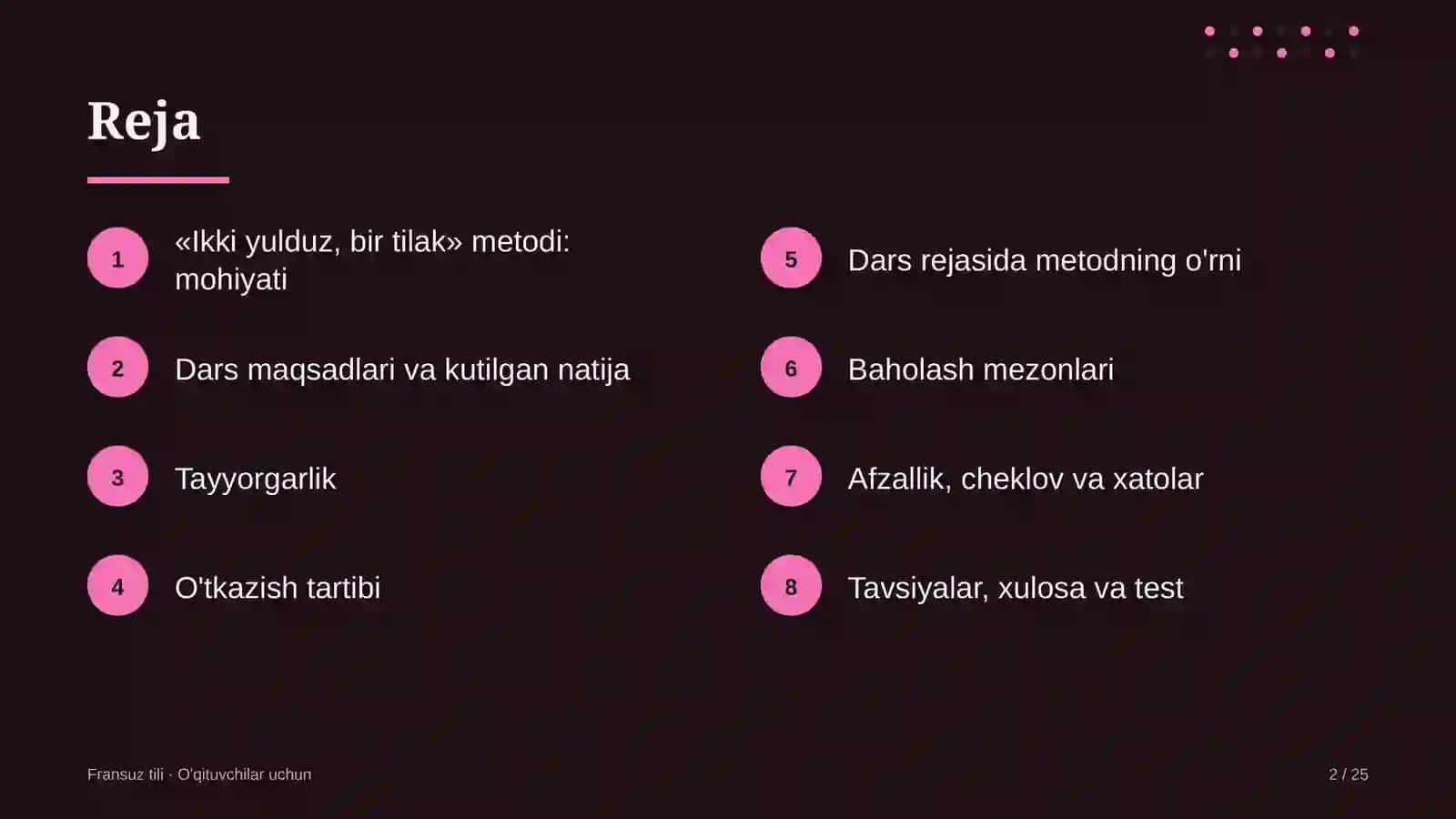 fransuz tili darslarida ikki yulduz bir tilak metodidan foydalanish 3908 2