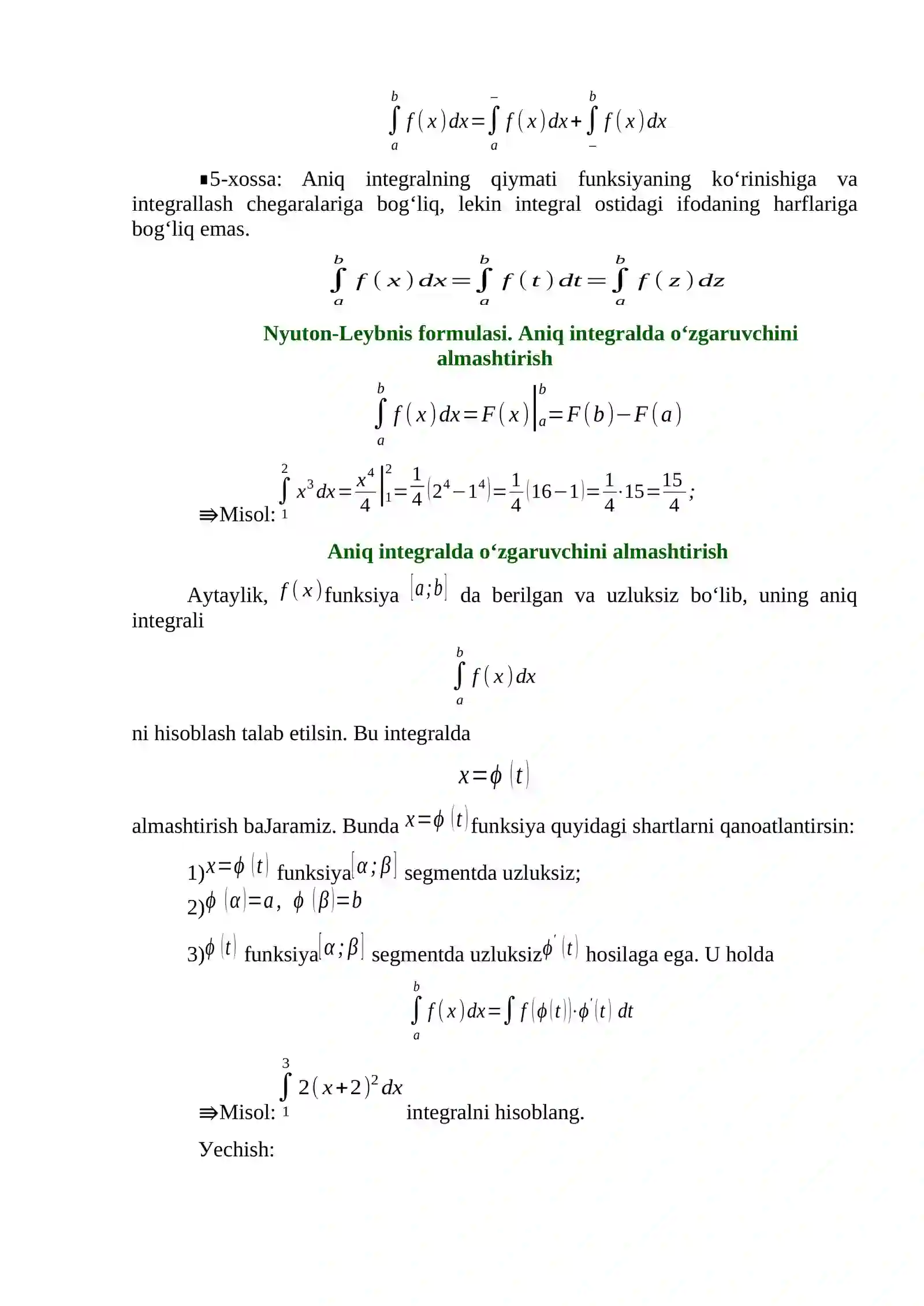 Aniq integral 2