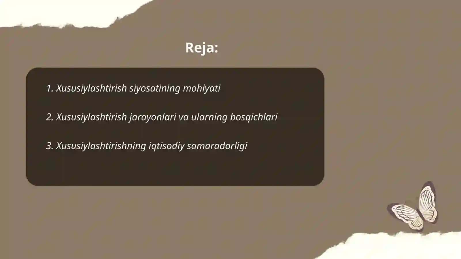 Xususiylashtirish siyosati va uning iqtisodiyotdagi o‘rni 2