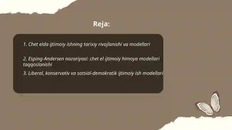 Chet elda ijtimoiy ishninig modellari 2