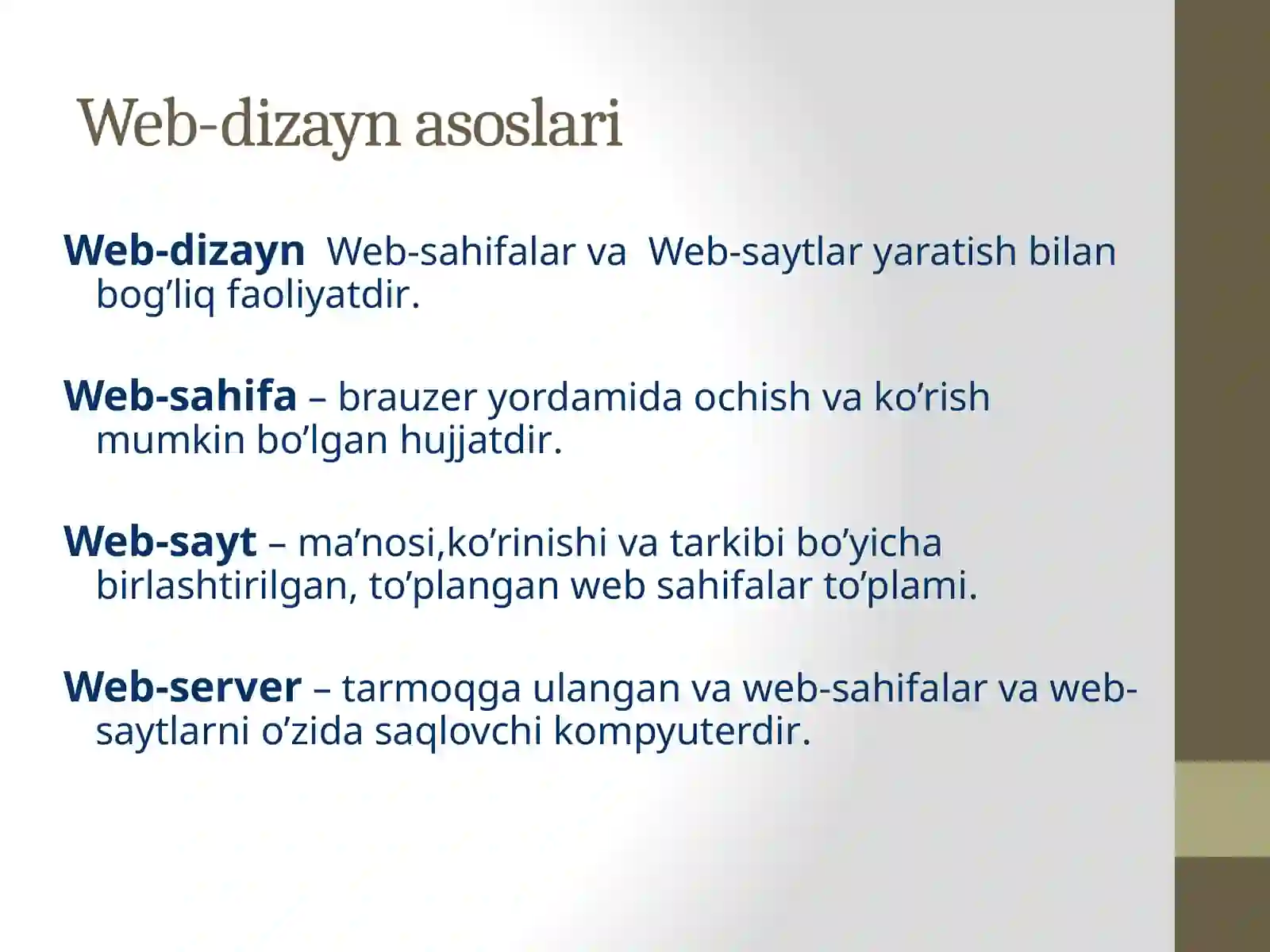 Web-dizayn.Websaytturlari 2